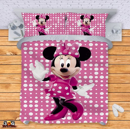 Спално бельо с 3D дигитален принт - Мини маус розово - Mini Mouse pink