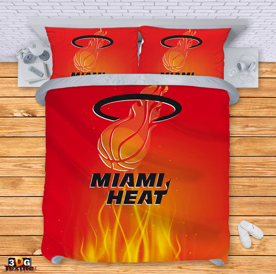 Сет чаршафи с 3D дигитален принт - Маями Хийт - Miami Heat