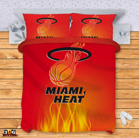 Сет чаршафи с 3D дигитален принт -  Маями Хийт - Miami Heat 2