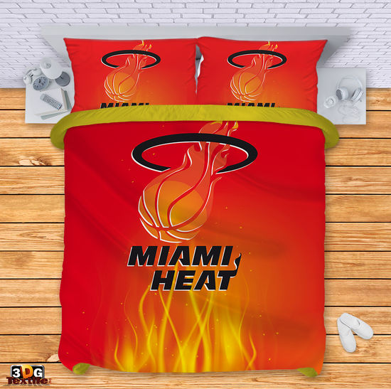 Сет чаршафи с 3D дигитален принт -  Маями Хийт - Miami Heat 3