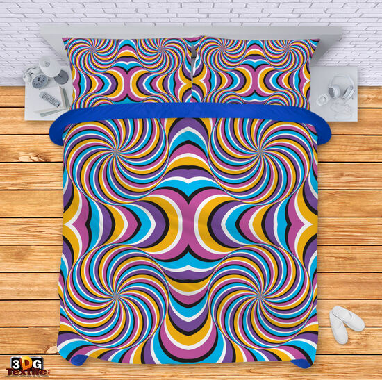 Сет чаршафи с 3D дигитален дизайн -  Цветно - Colorful 1