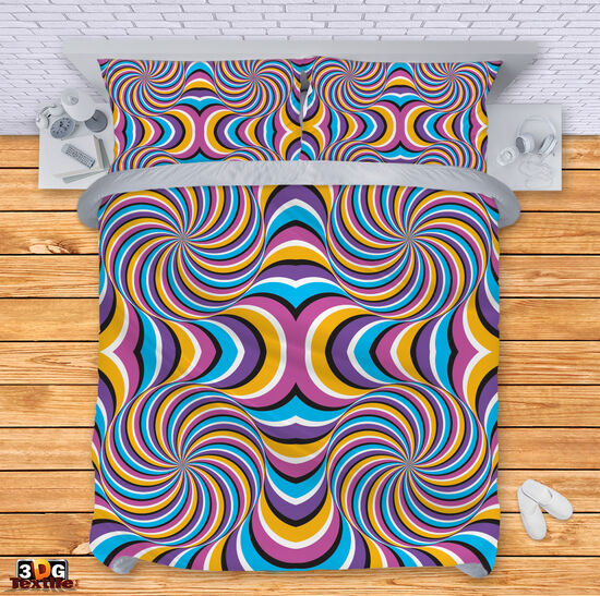 Сет чаршафи с 3D дигитален дизайн - Цветно - Colorful