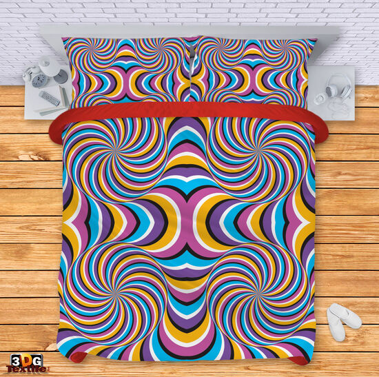 Сет чаршафи с 3D дигитален дизайн -  Цветно - Colorful 2