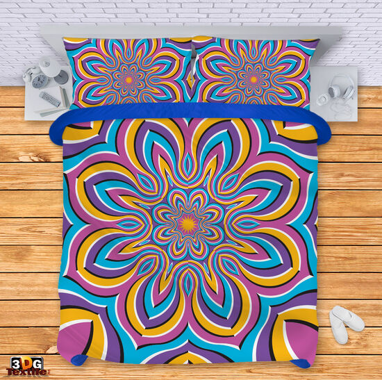 Сет чаршафи с принт -  Хипнотично цвете - Hypnotic Flower 1