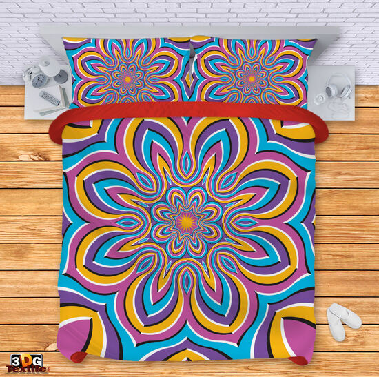 Сет чаршафи с принт -  Хипнотично цвете - Hypnotic Flower 2