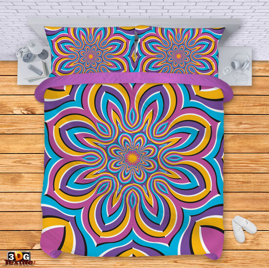Сет чаршафи с принт -  Хипнотично цвете - Hypnotic Flower 4