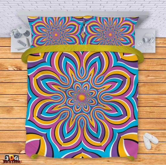 Сет чаршафи с принт -  Хипнотично цвете - Hypnotic Flower 3