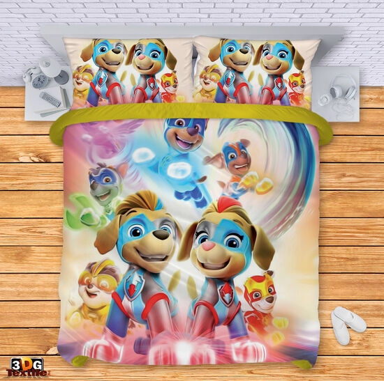 Комплект чаршафи с дигитален принт -  Пес Патрул Mighty Pups - Paw Patrol Mighty Pups 3