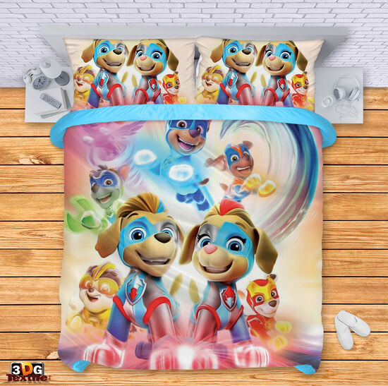 Комплект чаршафи с дигитален принт -  Пес Патрул Mighty Pups - Paw Patrol Mighty Pups 4