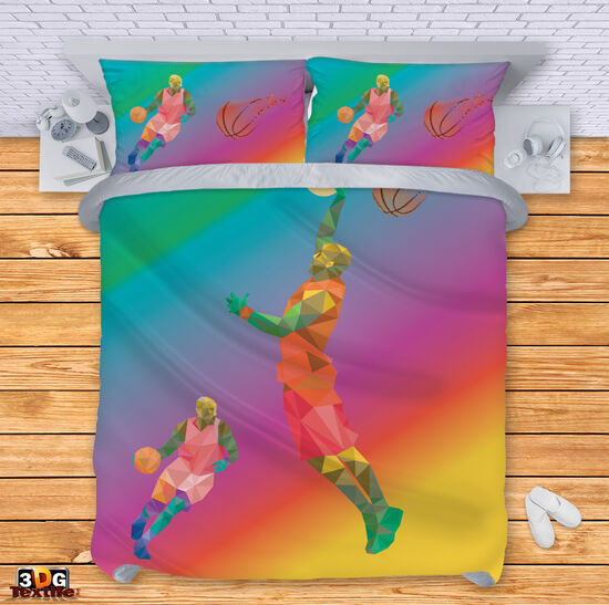 Модерен Сет чаршафи с дигитален принт - Баскетболен играч - Basketball player