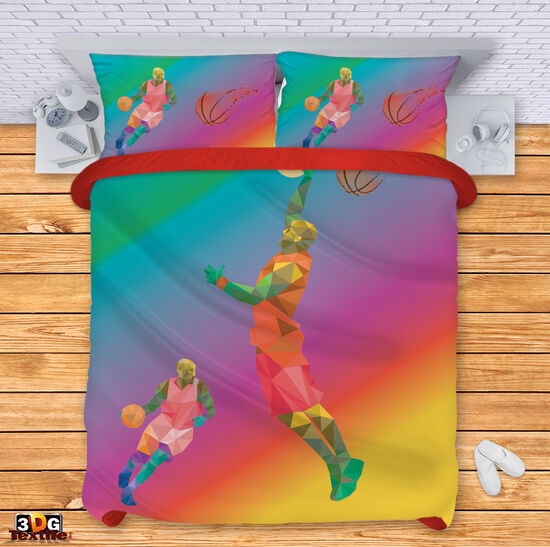 Модерен Сет чаршафи с дигитален принт -  Баскетболен играч - Basketball player 2