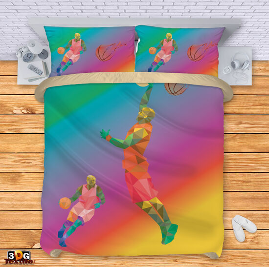 Модерен Сет чаршафи с дигитален принт -  Баскетболен играч - Basketball player 4