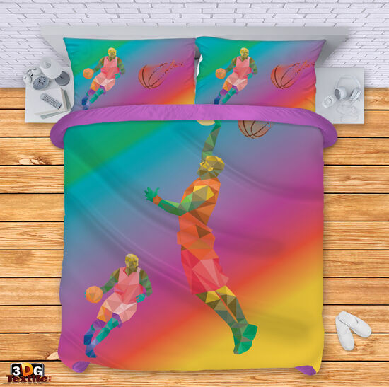 Модерен Сет чаршафи с дигитален принт -  Баскетболен играч - Basketball player 3
