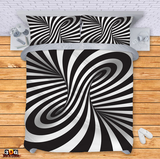 Модерно Спално бельо с принт - Черно-Бяла Илюзия 1 - Black and White Illusion