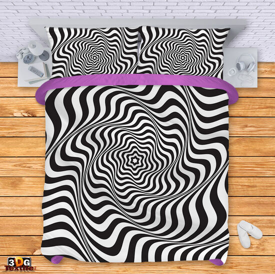 Сет за легло с дигитален принт -  Черно-Бяла Илюзия 2 - Black and White Illusion 2 3