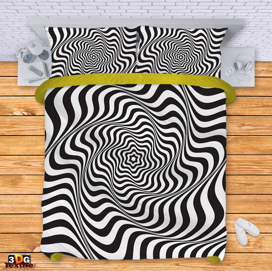 Сет за легло с дигитален принт -  Черно-Бяла Илюзия 2 - Black and White Illusion 2 4