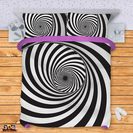 Комплект чаршафи с 3D дигитален принт -  Черно-Бяла Илюзия 3 - Black and White Illusion 3 4
