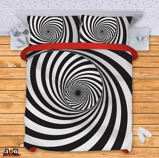 Комплект чаршафи с 3D дигитален принт -  Черно-Бяла Илюзия 3 - Black and White Illusion 3 2