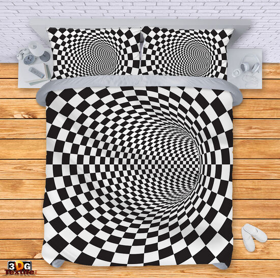 Спално бельо с 3D дигитален дизайн - Черно-Бяла Илюзия 4 - Black and White Illusion 4