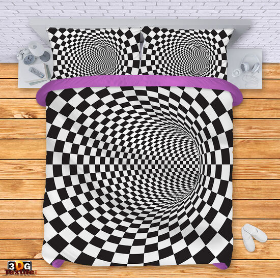Спално бельо с 3D дигитален дизайн -  Черно-Бяла Илюзия 4 - Black and White Illusion 4 4