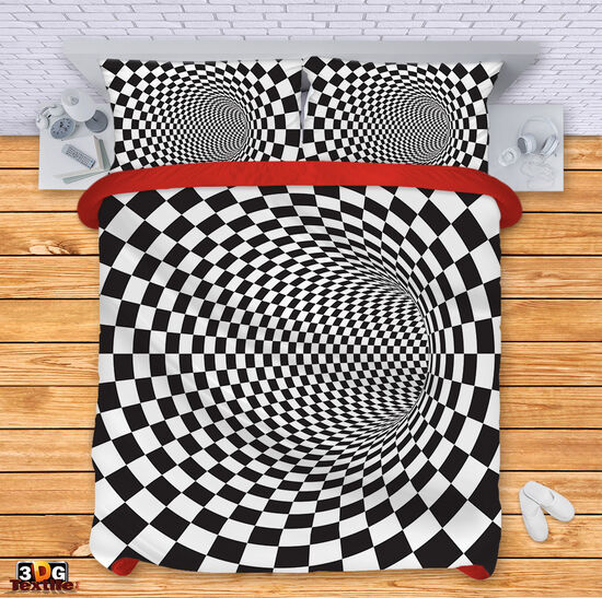 Спално бельо с 3D дигитален дизайн -  Черно-Бяла Илюзия 4 - Black and White Illusion 4 2