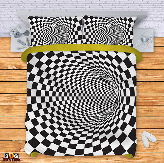 Спално бельо с 3D дигитален дизайн -  Черно-Бяла Илюзия 4 - Black and White Illusion 4 3