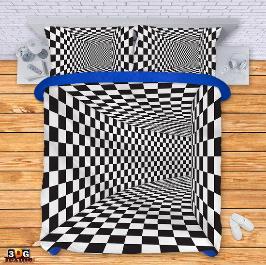 Модерен Спален сет с дигитален принт -  Черно-Бяла Илюзия 5 - Black and White Illusion 5 1