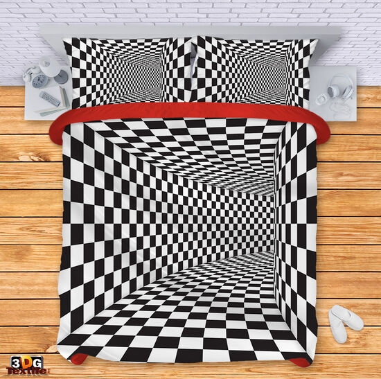 Модерен Спален сет с дигитален принт -  Черно-Бяла Илюзия 5 - Black and White Illusion 5 2