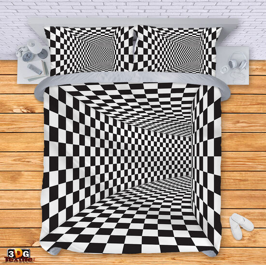 Модерен Спален сет с дигитален принт - Черно-Бяла Илюзия 5 - Black and White Illusion 5