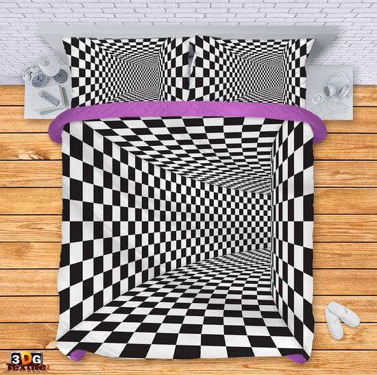 Модерен Спален сет с дигитален принт -  Черно-Бяла Илюзия 5 - Black and White Illusion 5 4