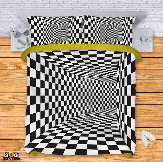 Модерен Спален сет с дигитален принт -  Черно-Бяла Илюзия 5 - Black and White Illusion 5 3