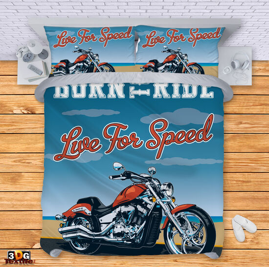 Спален сет с 3D дигитален принт - Роден Да Язди - Born To Ride