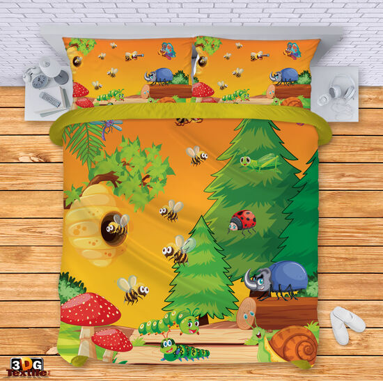 Модерен Спален сет с принт -  Гора Анимация - Cartoon Forest 1