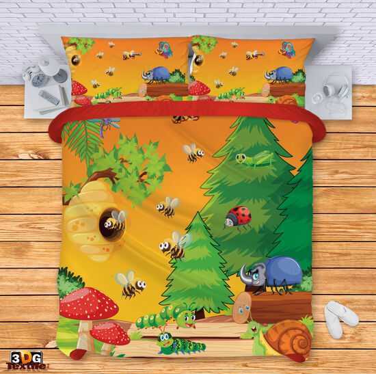 Модерен Спален сет с принт -  Гора Анимация - Cartoon Forest 2