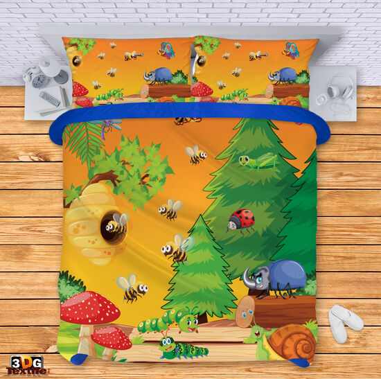 Модерен Спален сет с принт -  Гора Анимация - Cartoon Forest 4