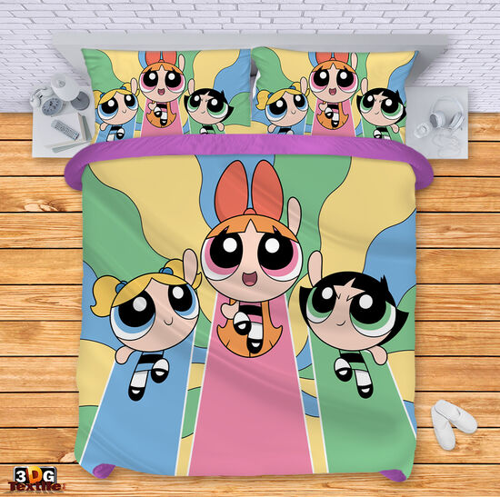 Модерен Сет за легло с дигитален принт -  Реактивни момичета - PowerPuff Girls 3