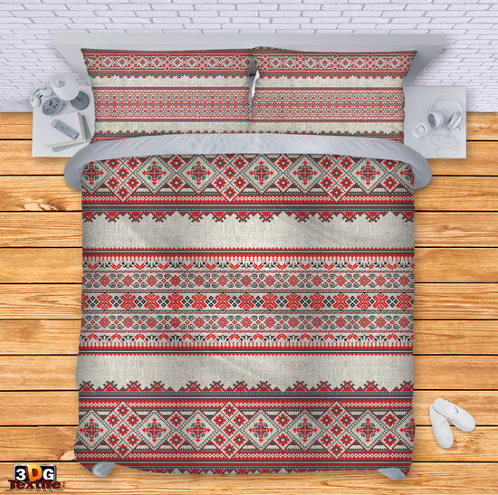 Модерен Спален сет с дигитален принт - Етнически мотив - Romanian traditional motif