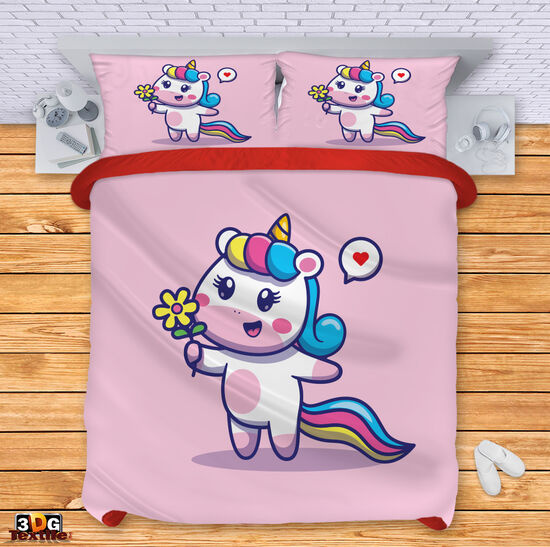Модерен Спален сет с дигитален принт -  Щастлив еднорог - Happy unicorn 1