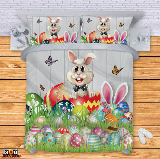 Спален 3D комплект с дигитален принт - Великденски заек - Easter Bunny
