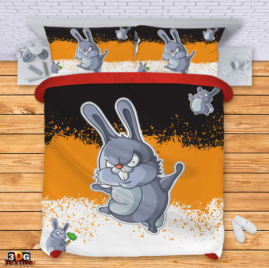 Модерно Спално бельо с дигитален принт -  Лош заек - Rough rabbit 2