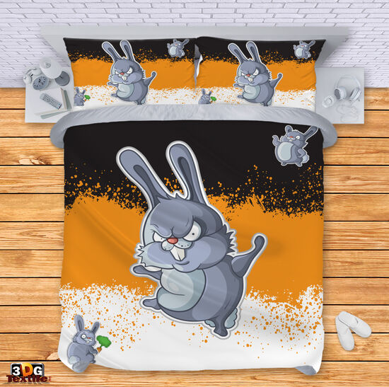 Модерно Спално бельо с дигитален принт - Лош заек - Rough rabbit