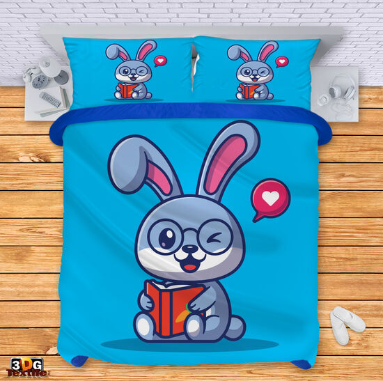 Спален комплект с дигитален принт -  Умен заек - Smart rabbit 2