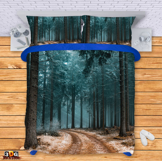 Сет чаршафи с 3D дигитален дизайн -  Гора през нощта - Night forest 3