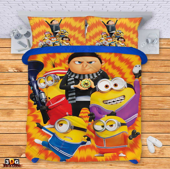 Комплект чаршафи с 3D дигитален дизайн -  Миньоните 2 - Minions 2 4