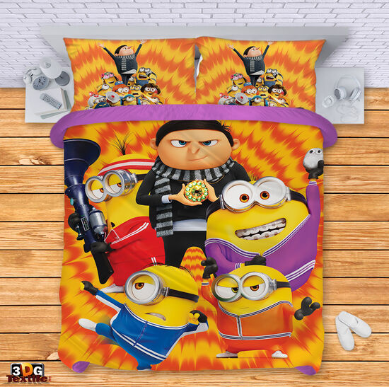 Комплект чаршафи с 3D дигитален дизайн -  Миньоните 2 - Minions 2 3
