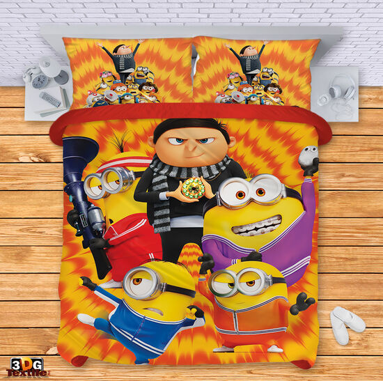Комплект чаршафи с 3D дигитален дизайн -  Миньоните 2 - Minions 2 2