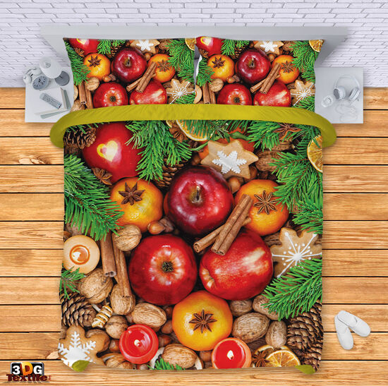 Спален сет с дигитален принт -  Коледни плодове - Christmas fruit 1