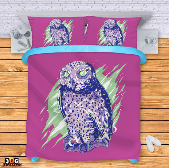 Комплект чаршафи с 3D дигитален дизайн -  Сова - Owl 4