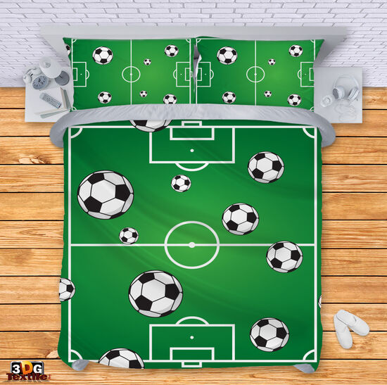 Комплект чаршафи с 3D дигитален дизайн - Футболно игрище - Football pitch