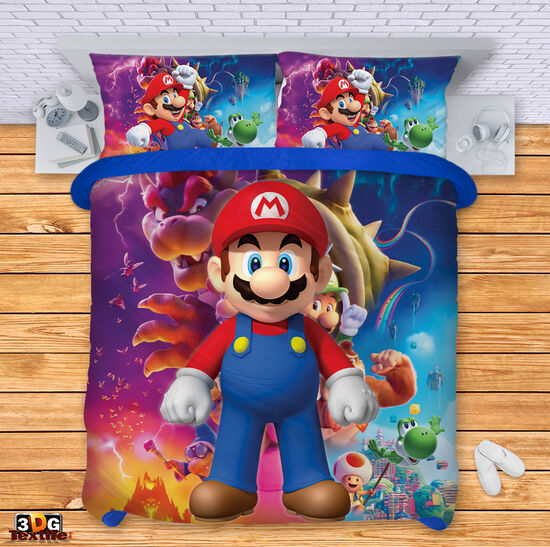 Модерен Сет чаршафи с принт -  Супер Марио 2 2023 - Super Mario 2 2023 1